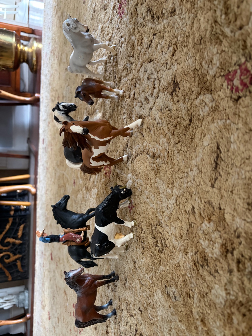 8 piece Schleich horse, horse rider & cow lot. Early 2000s GUC collectible gifts
